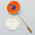 Wholesale promotion russia cheap hat pins long neddle lapel pin with custom logo